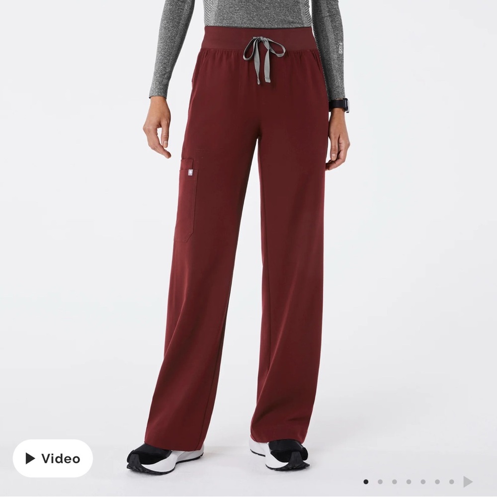 Figs XL Women's Burgundy Isabel wide leg Pants